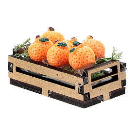 Skrzynka drewniana z pomarańczami, do szopki 10-16 cm