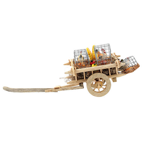 Cart with chickens and vegetables for 10 cm Nativity scene 4