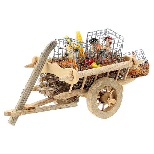 Cart with hens and vegetables, 10 cm nativity 1