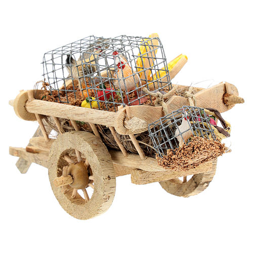 Cart with hens and vegetables, 10 cm nativity 6