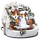 Animated Christmas village houses with train 20x20 cm s3