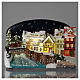 Village de Noël maisons avec pont résine 30x25x30 cm s2