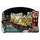 Villaggio di Natale casette con ponte resina 30x25x30 cm s1