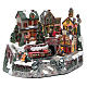 Animated Christmas village with train 35x25x20 cm s3