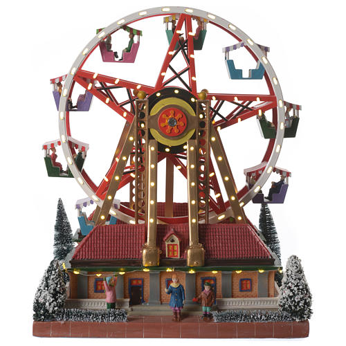 Roda gigante cenário natalino musical 30x25x30 cm 1