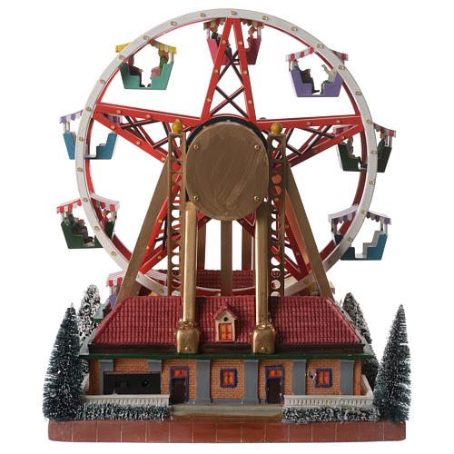 Roda gigante cenário natalino musical 30x25x30 cm 5