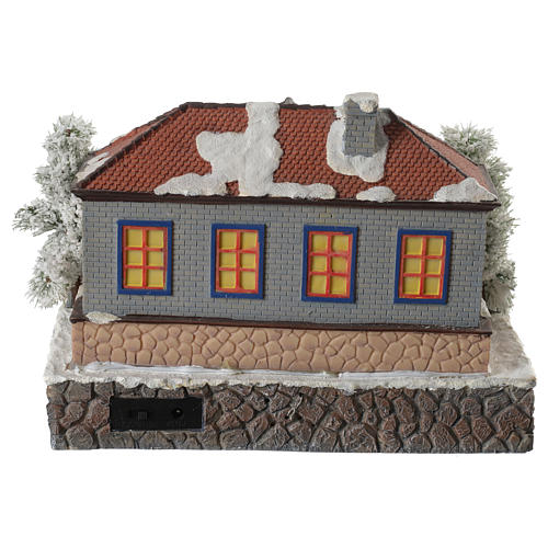 Scuola villaggio invernale musicale 25x25x15 cm 4