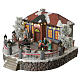Winter village school with music and playground 25x25x15 cm s3