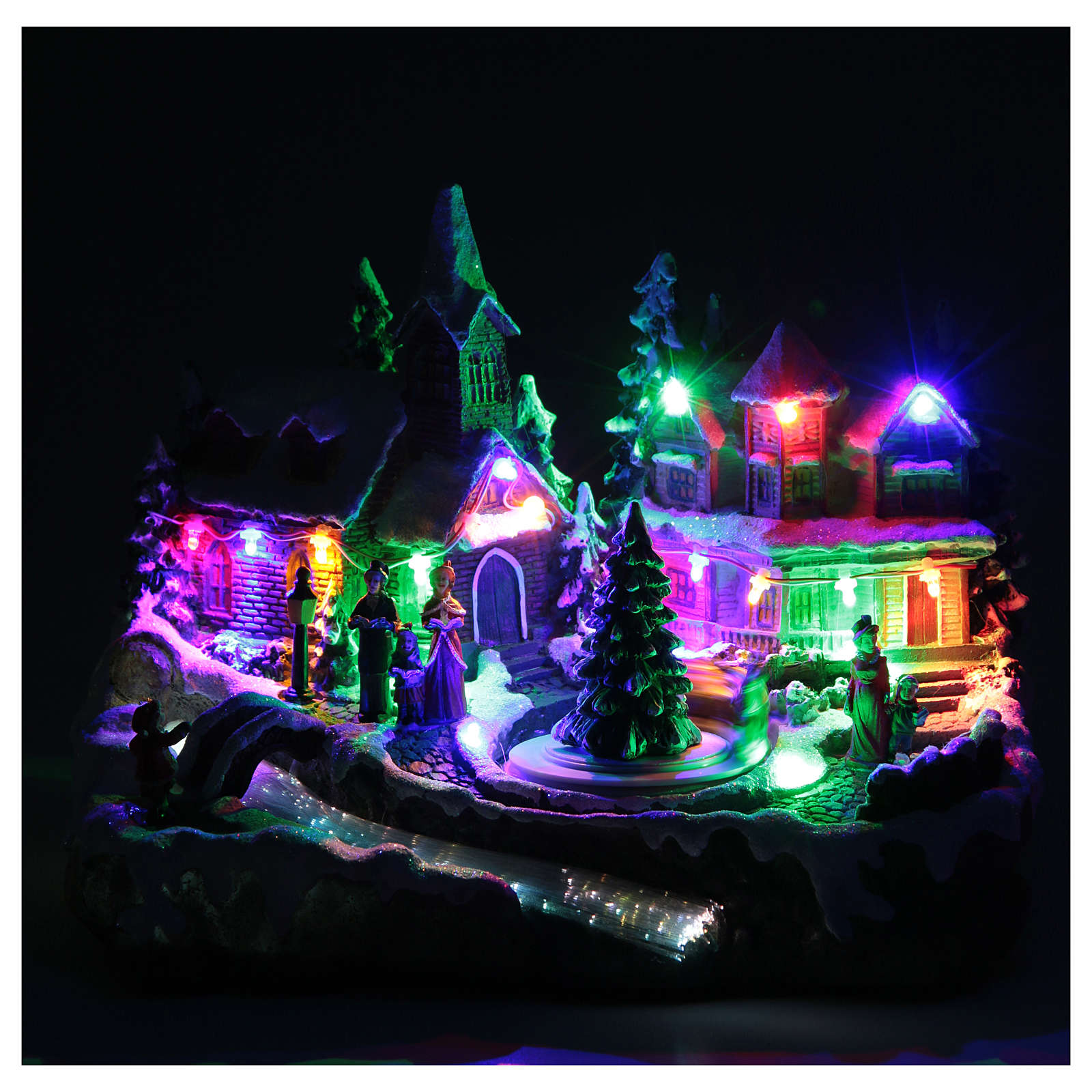 Christmas village with lights and movement 30x15x20 cm online sales