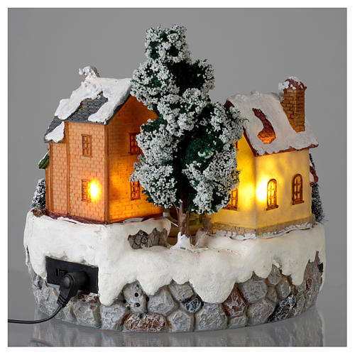 Christmas village with Ring a Ring-o' roses game and tree of 10 cm diameter 5