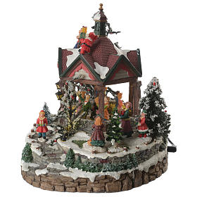 Villages de Noël miniatures: Salle de bal du village avec musique diamètre 25 cm