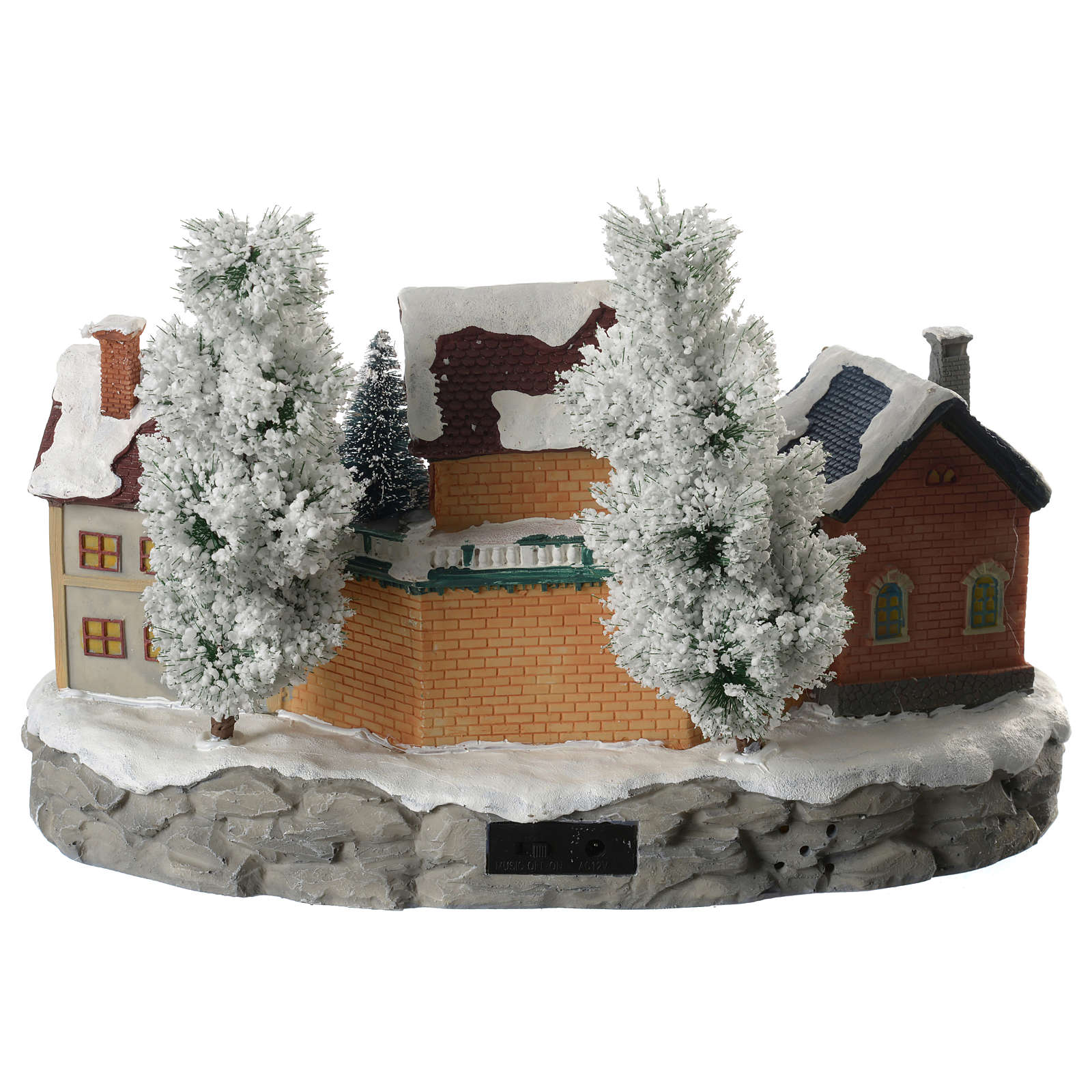 thomas kinkade snowman with village moving train