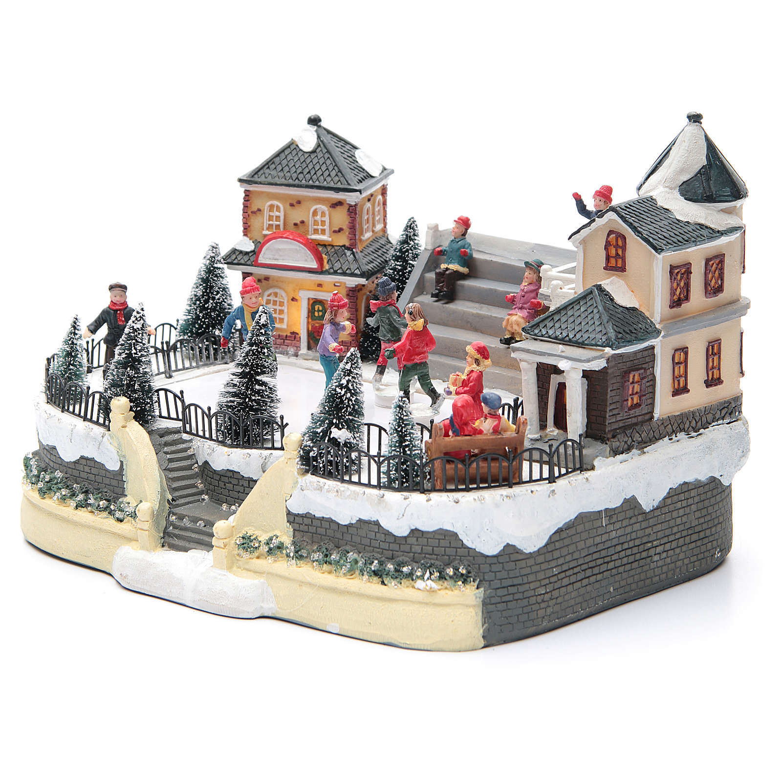 Christmas Village Ice Skaters 