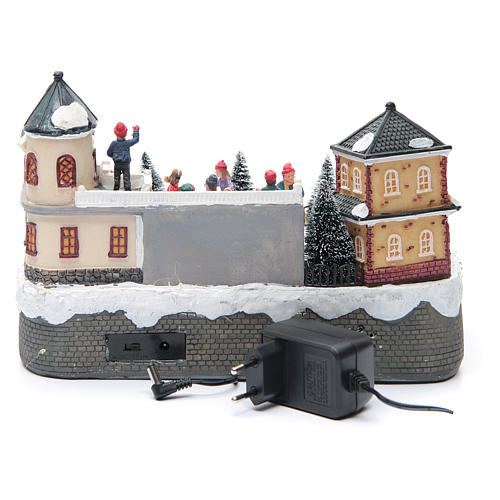 ice skaters for Christmas village 20x20x20 cm with lights and music 4