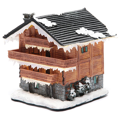 Chalet villaggio natalizio 20x20x20 cm 2