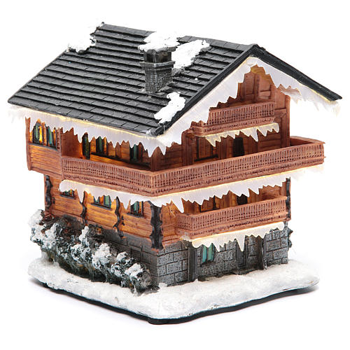 Chalet villaggio natalizio 20x20x20 cm 3