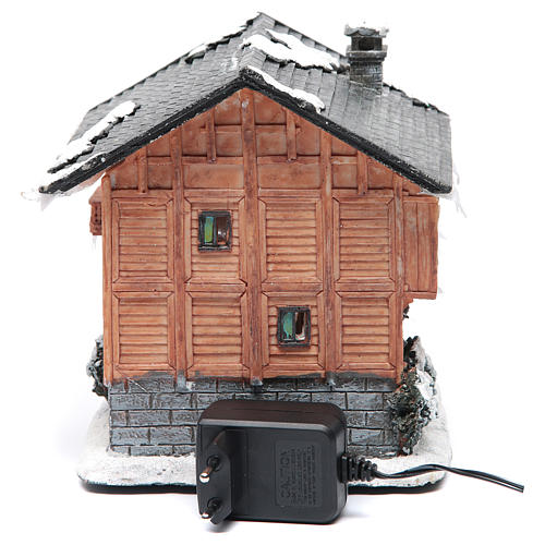 Chalet villaggio natalizio 20x20x20 cm 4