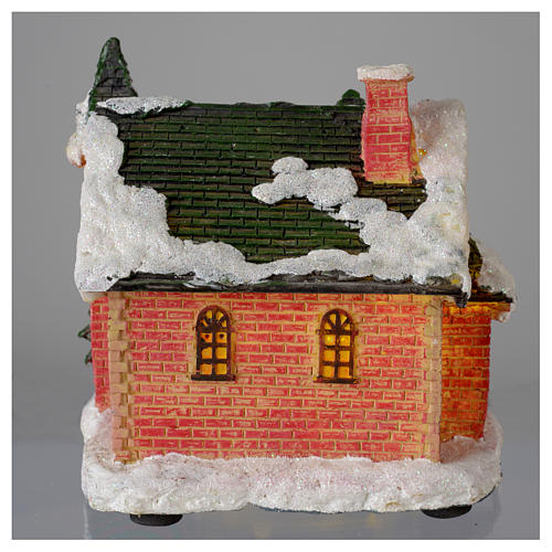 Little house covered with snow for winter village 15x10x15 cm 5