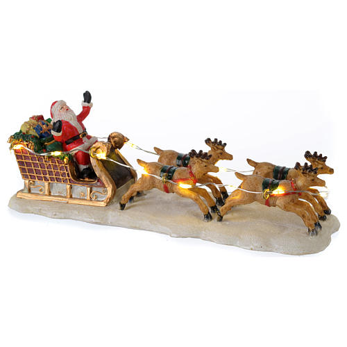 Santa Claus on his sleigh for Christmas village 17x5x6 cm 1
