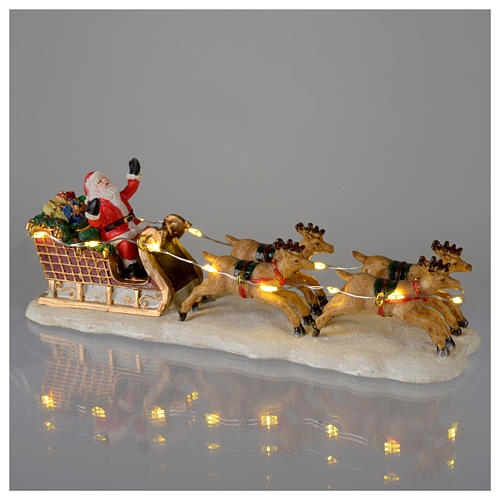 Santa Claus on his sleigh for Christmas village 17x5x6 cm 2