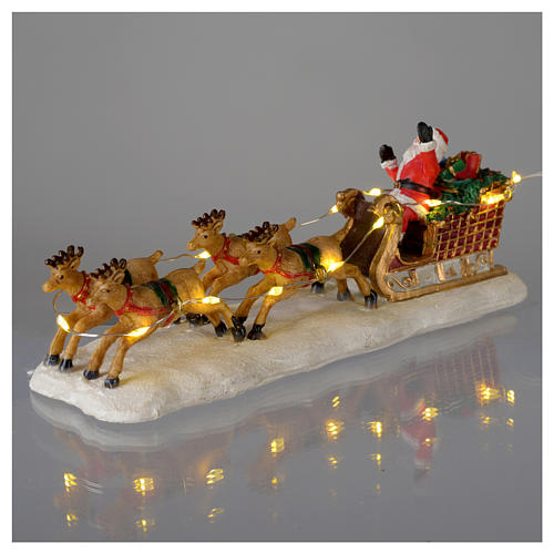 Santa Claus on his sleigh for Christmas village 17x5x6 cm 3