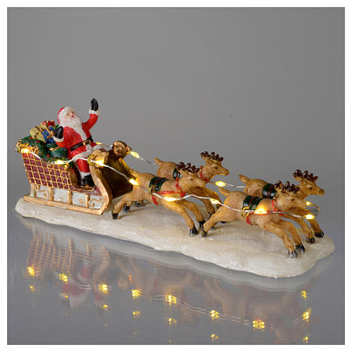 Santa Claus on his sleigh for Christmas village 17x5x6 cm 4