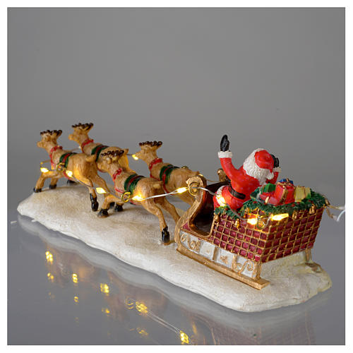Santa Claus on his sleigh for Christmas village 17x5x6 cm 5
