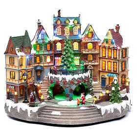 Paisaje navideño musical con luces 30x40x25 cm