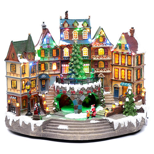 Cenário natalino em miniatura com movimento, luzes e música, 29x40x24 cm 1