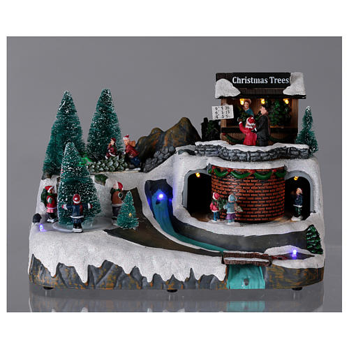 Illuminated Christmas Tree Shop with music and movement 20x25x20 cm 2