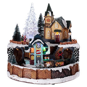 Villaggi Natalizi: Scena invernale con illuminazione e melodia 25x20x25 cm