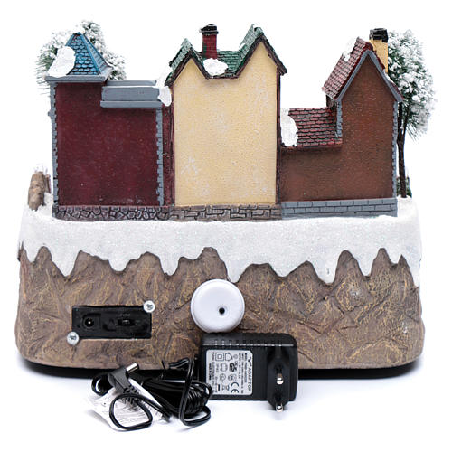 Christmas village with moving train 25x25x20 cm 5
