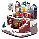 Christmas village with moving train 25x25x20 cm s2