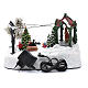 Village animé arbre mouvement lumières led musique Noël 20x25x15 cm s5