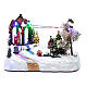 Villaggio animato albero movimento luci led musica natalizia 20x25x15 cm s1