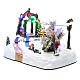 Villaggio animato albero movimento luci led musica natalizia 20x25x15 cm s2