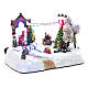 Villaggio animato albero movimento luci led musica natalizia 20x25x15 cm s3
