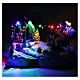 Villaggio animato albero movimento luci led musica natalizia 20x25x15 cm s4
