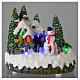 Paisaje navideño iluminado con muñeco de nieve en movimiento 20x20x15 cm s2