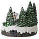 Villaggio di Natale illuminato pupazzo di neve movimento 20x20x15 cm s5