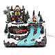Musical christmas village with moving train and ice skating 25x25x15 cm s1