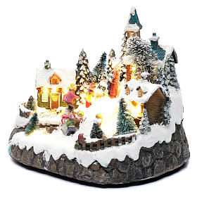 Winterszenen: Winterszene mit Eisbahn und Fluss 20x25x20cm Winterszenen: Winterszene mit Eisbahn und Fluss 20x25x20cm