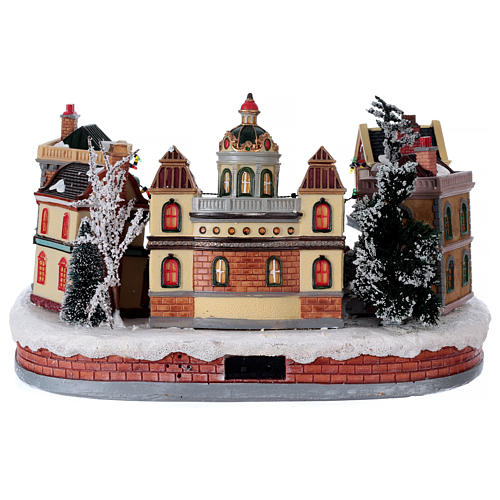 Christmas village with moving dance floor, 25x40x40 cm 5