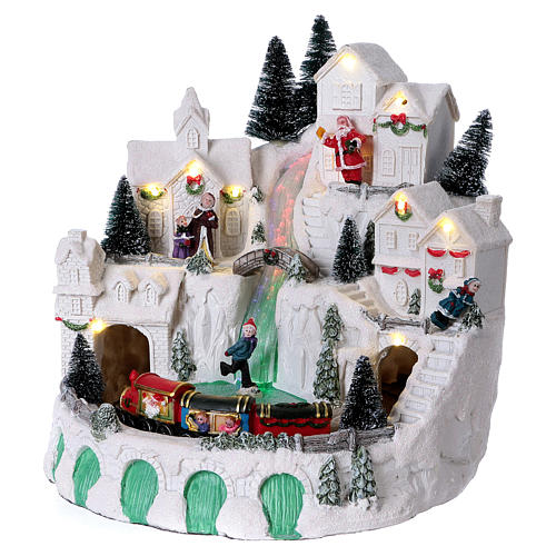 White Christmas village with music 25x25x25 cm 4