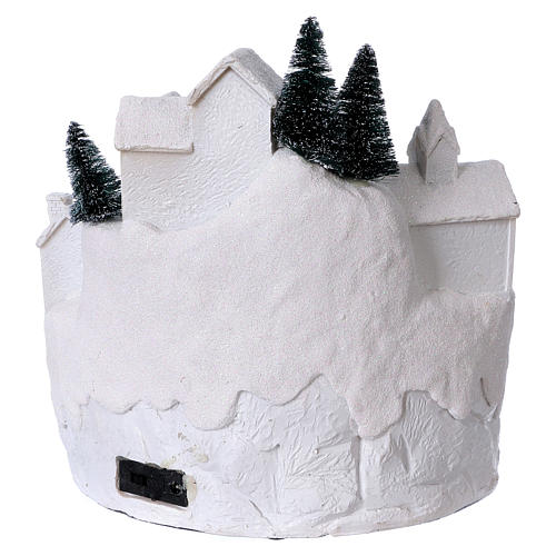 White Christmas village with music 25x25x25 cm 5