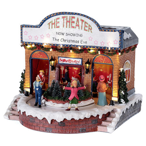 Weihnachtstheater mit Musik und Lichter 25x25x20cm 3