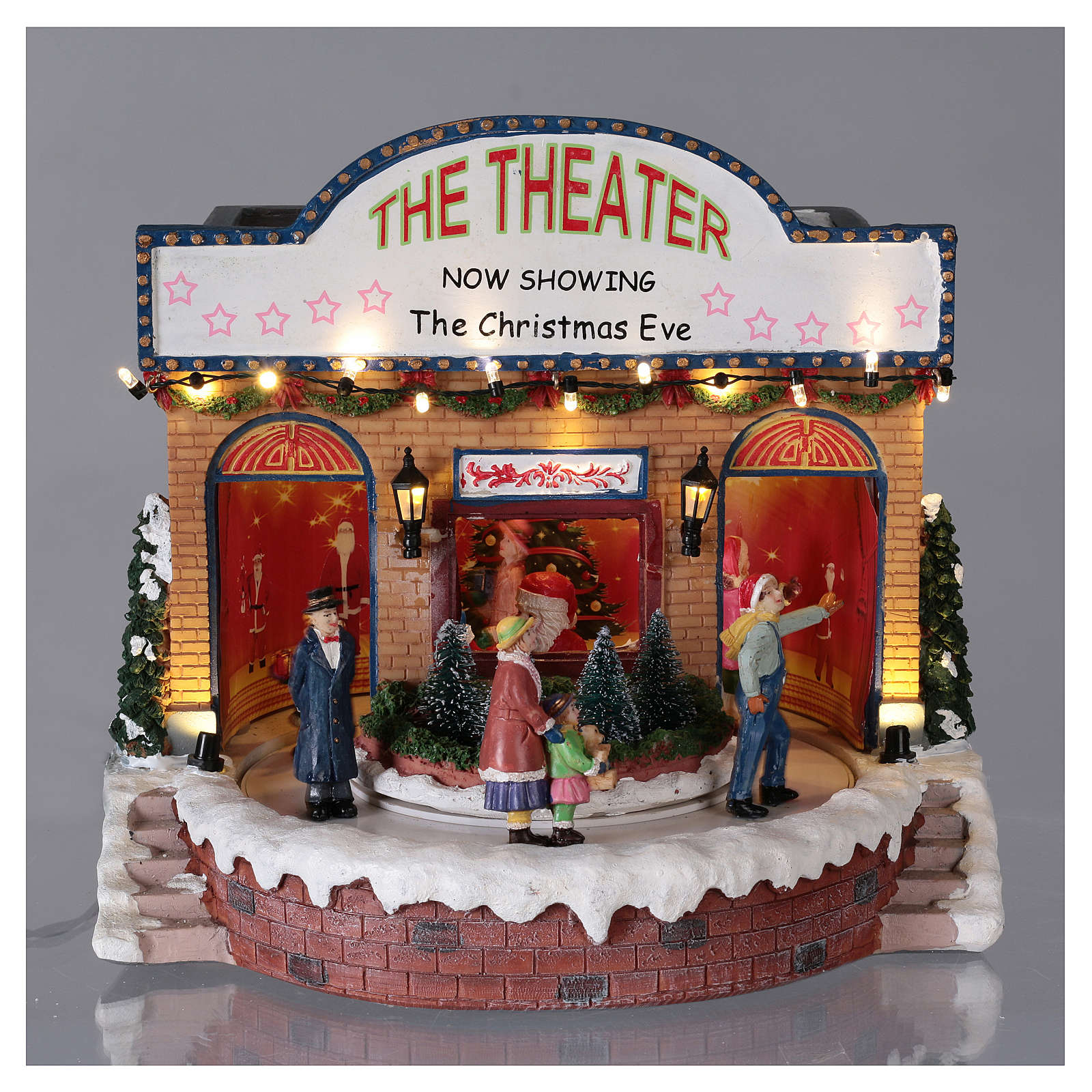 Théâtre Noël musical avec lumières 25x25x20 cm | vente en ligne sur HOLYART