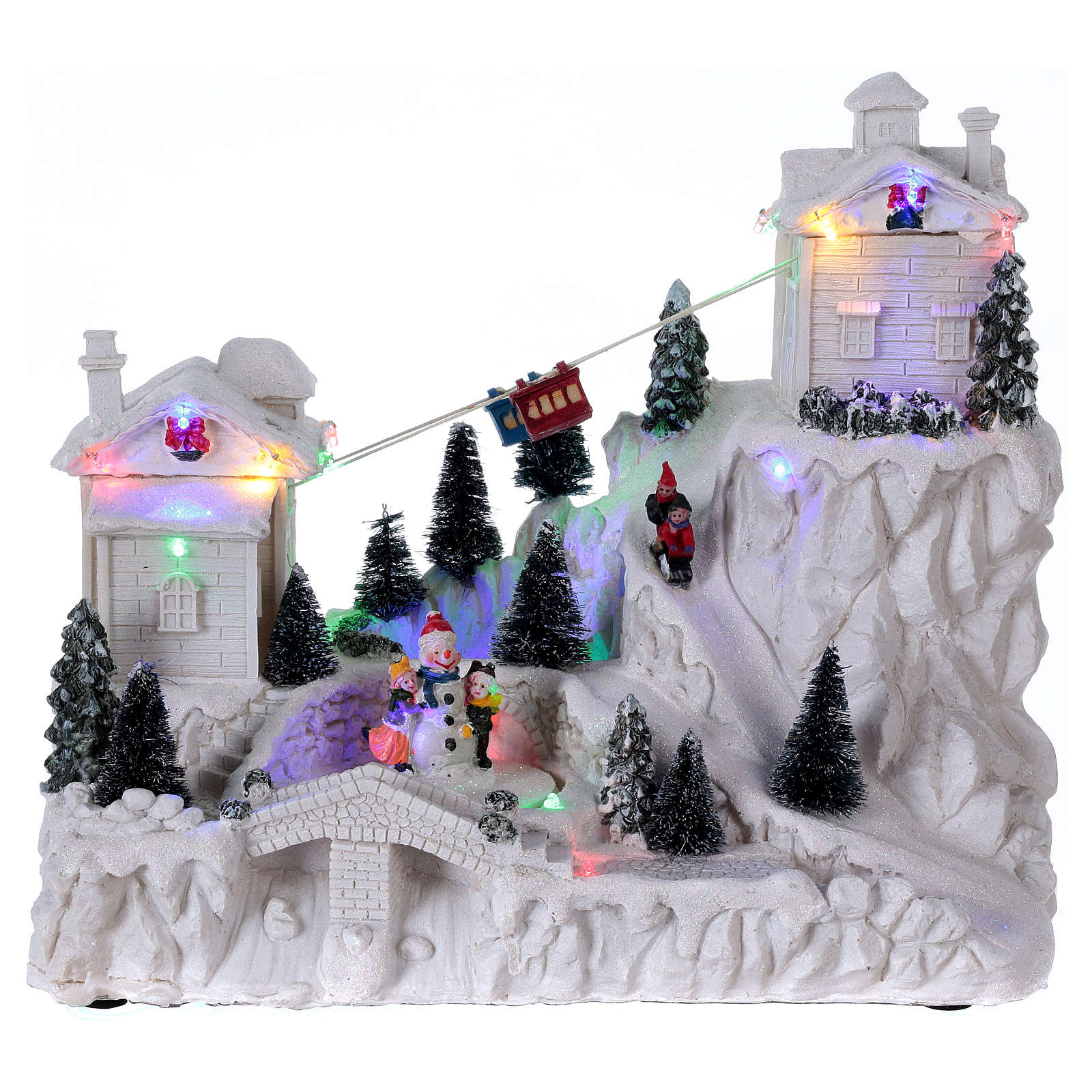 Christmas village with cable car 30x30x15 cm online sales on HOLYART