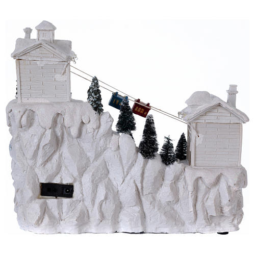 Christmas village with cable car 30x30x15 cm 5