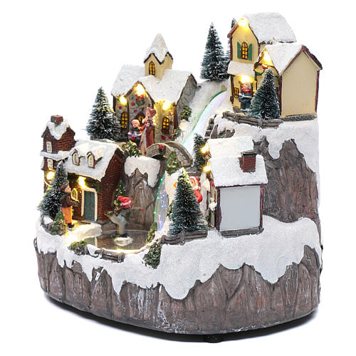 Christmas village with optical fibre stream and music 25x25x17 cm 2